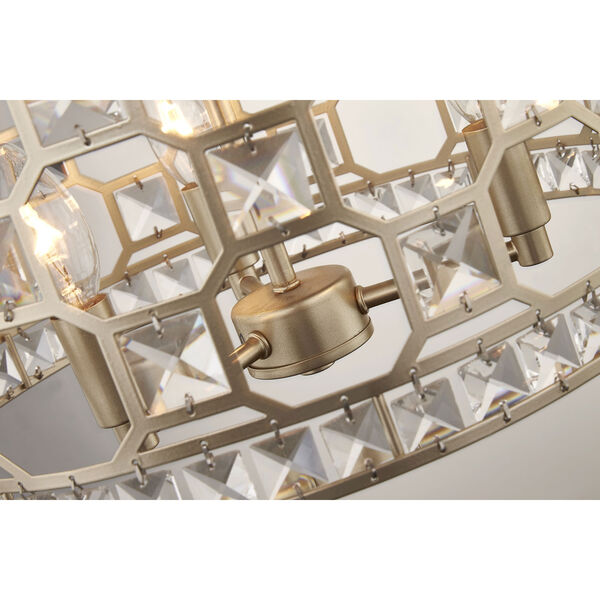 Vivian Champagne Gold Three-Light Pendant, image 3