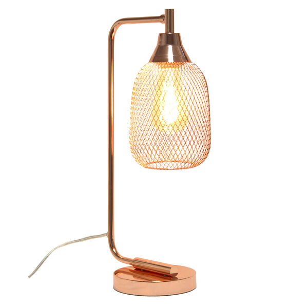 Wired Rose Gold One-Light Desk Lamp, image 2