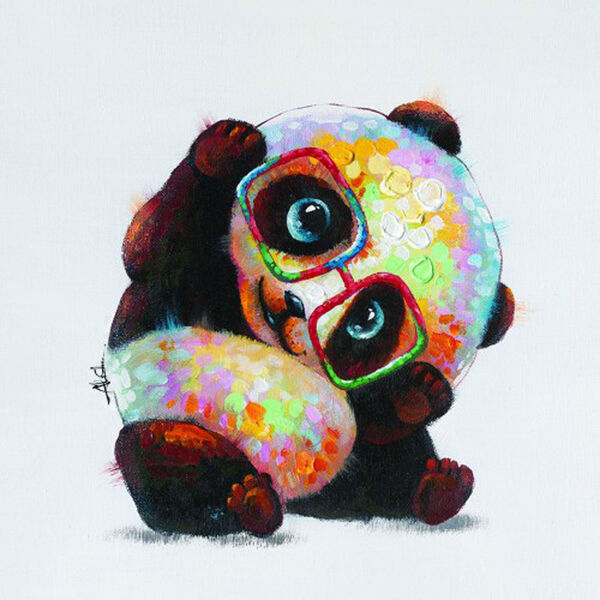 Smarty Panda: 24 x 24 Acrylic Painting, image 1