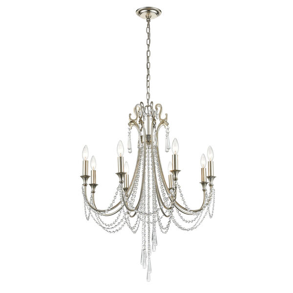 Arcadia Antique Silver Eight-Light Chandeliers, image 2