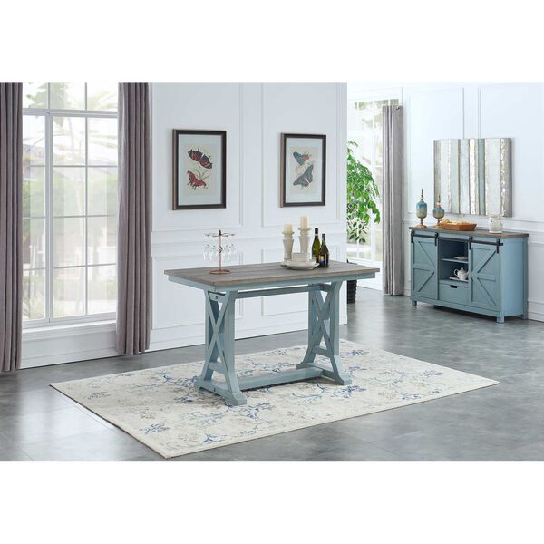 Bar Harbor Blue and Natural Counter Height Dining Table, image 2