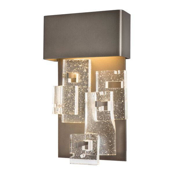 Art + Alchemy Dark Smoke Integrated LED Wall Sconce with Seeded Clear Glass, image 2