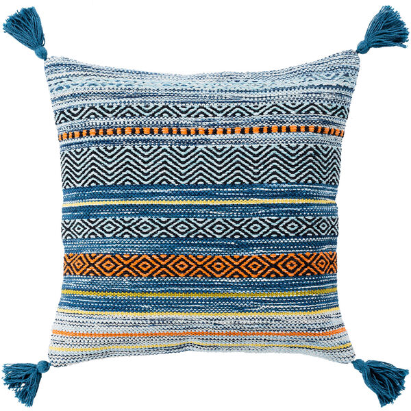 Trenza Blue and Orange 18 In. x 18 In. Pillow Cover, image 1