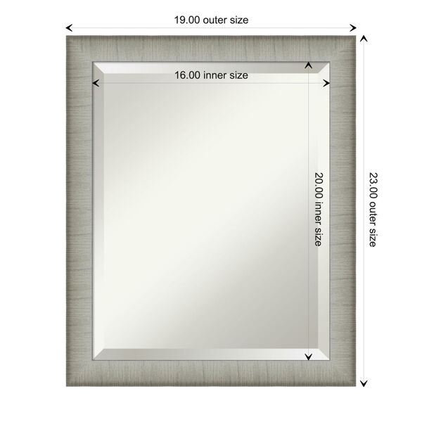 Elegant Pewter 19W X 23H-Inch Bathroom Vanity Wall Mirror, image 6