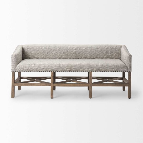 Bergen Grey and Natural Accent Bench, image 2