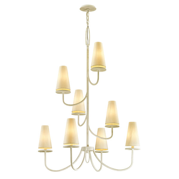 Marcel Gesso White 49-Inch Chandelier with Off-White Hardback Cotton, image 1