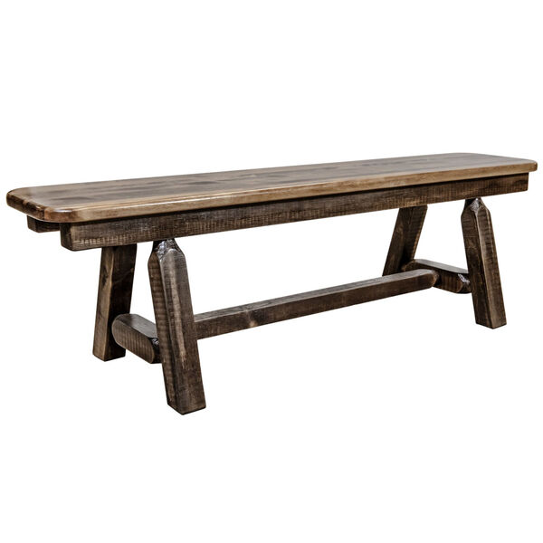 Homestead Stain and Clear Lacquer Plank Style Bench, image 1