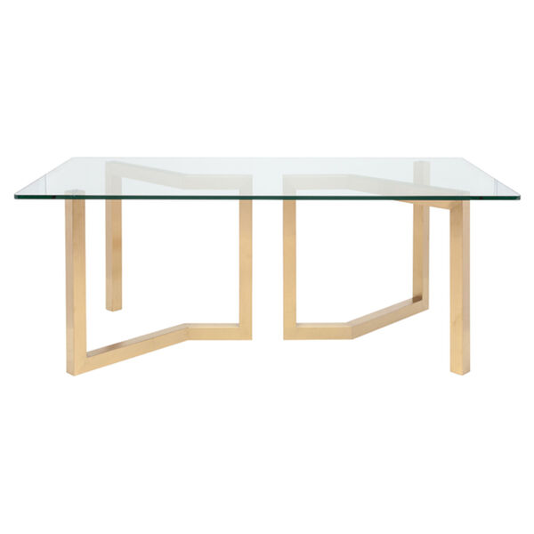 Paula Clear and Brushed Gold Dining Table, image 2