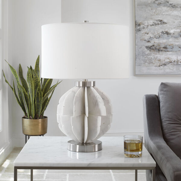 Repetition White and Brushed Nickel One-Light Table Lamp, image 2