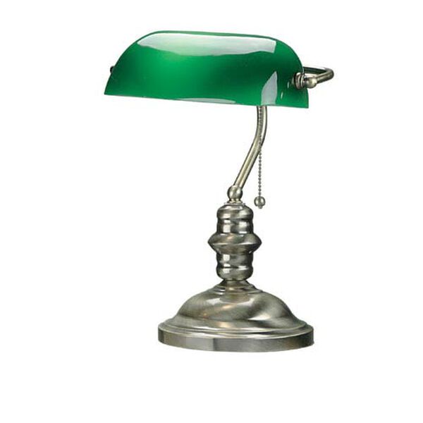 Banker Antique Brass One-Light Desk Lamp, image 1