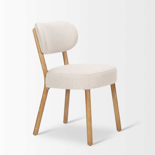 Owen Medium Brown Wood and Beige Fabric Dining Chair, image 6
