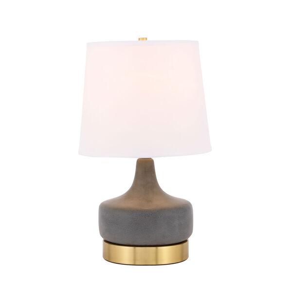 Verve Brushed Brass and Grey 12-Inch One-Light Table Lamp, image 1