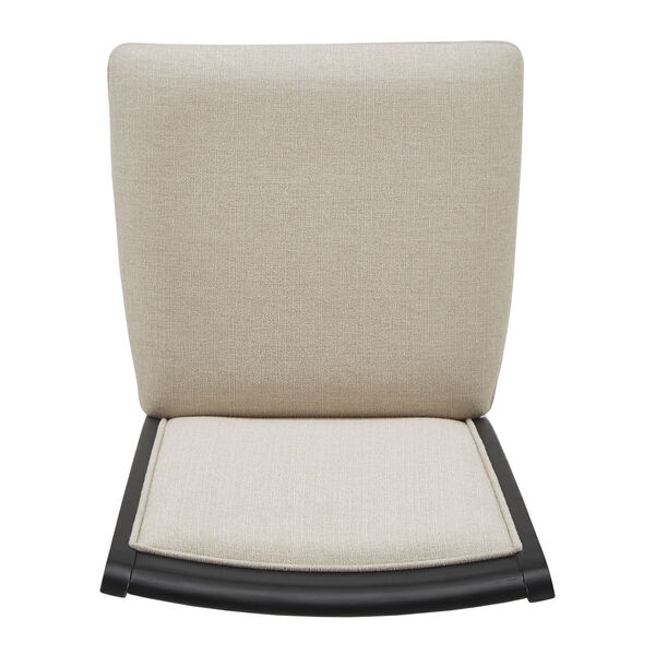 Tate Satin Ebony and Dove White Upholstered Back Dining Chair, image 6