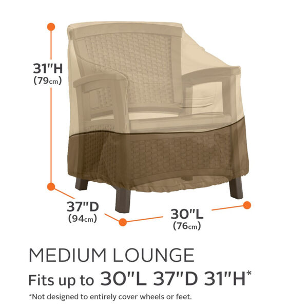 Ash Beige and Brown Patio Lounge Chair Cover, Set of 2, image 4