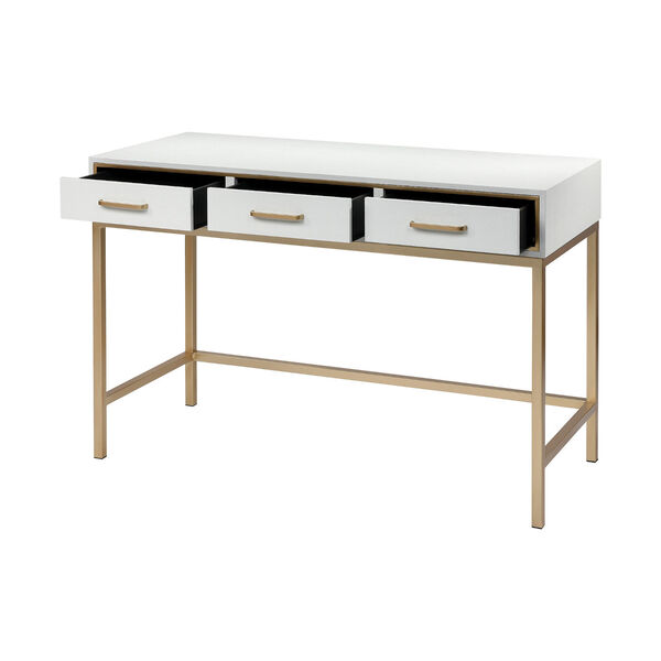 Sands Point Off-white and Gold Three-Drawer Console Table, image 2