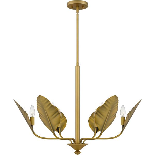 Bayley Aged Brass Six-Light Chandelier, image 3