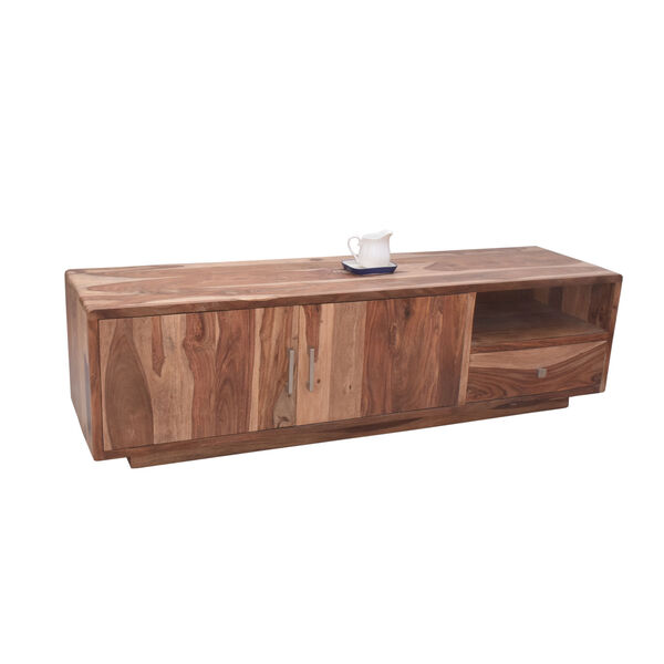 Vacation Natural Low Console with Cabinet and Drawer, image 4