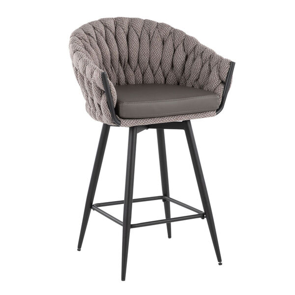 Matisse Black and Grey Braided Counter Stool, image 1
