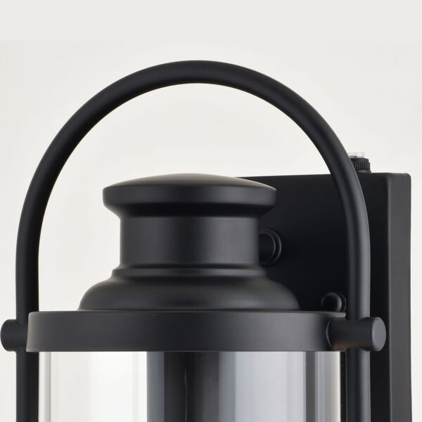 Winfield Matte Black Six-Inch One-Light Outdoor Wall Lantern with Clear Cylinder Glass, image 6