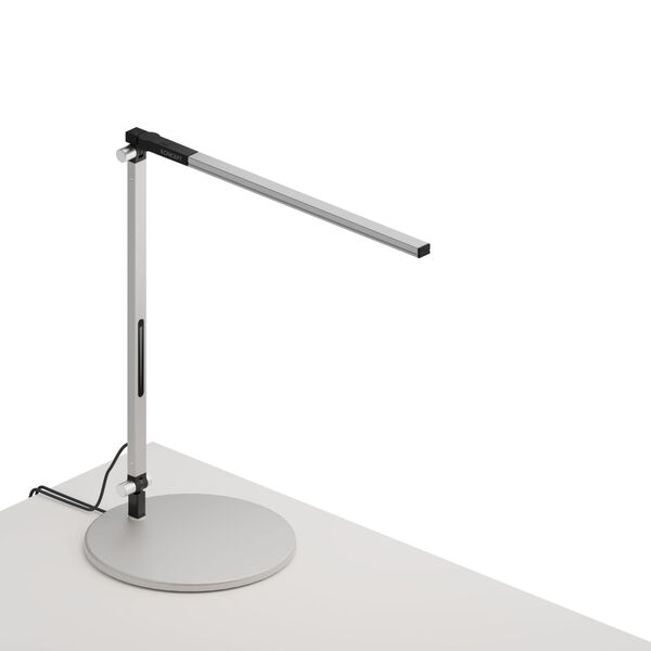 Z-Bar Silver Warm Light LED Solo Mini Desk Lamp with Usb Base, image 1