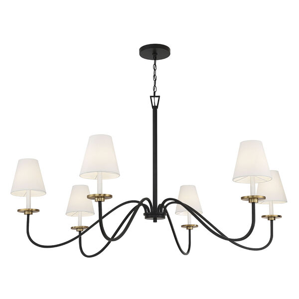 Lowry Black and Natural Brass Six-Light Chandelier, image 5