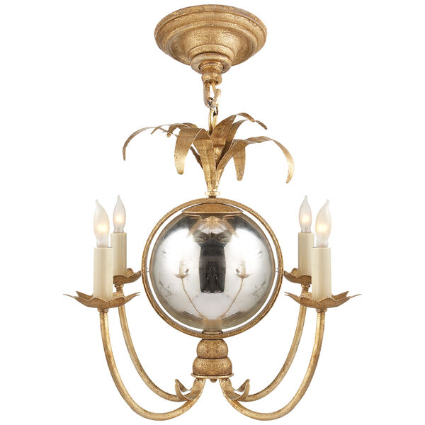 Gramercy Mini Chandelier in Gilded Iron by Chapman and Myers, image 1