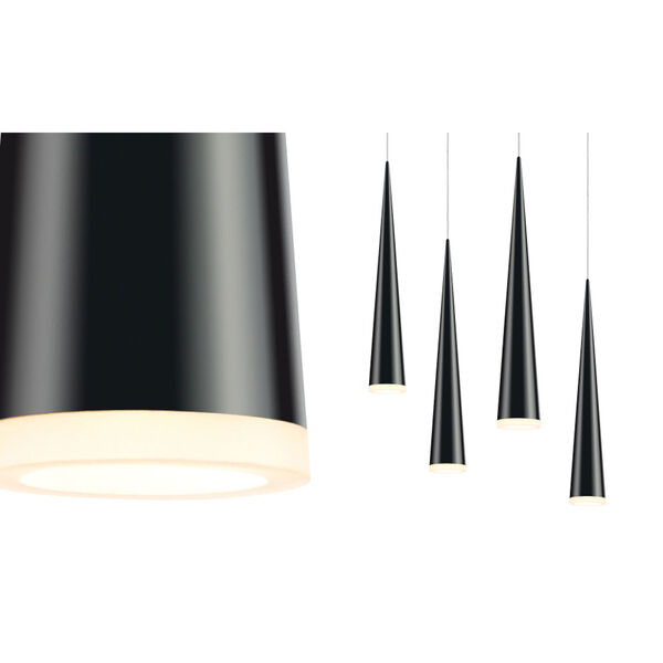 Micro Cone Satin Black LED 1.75-Inch Mini Pendant, image 2