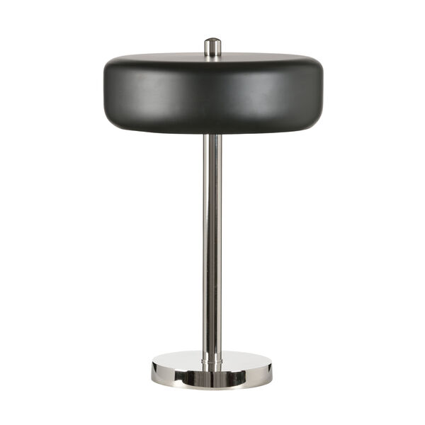Polished Nickel and Black Desk Lamp, image 1