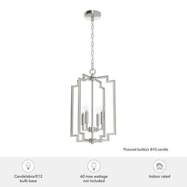 Zoanne Brushed Nickel 14-Inch Four-Light Pendant, image 6