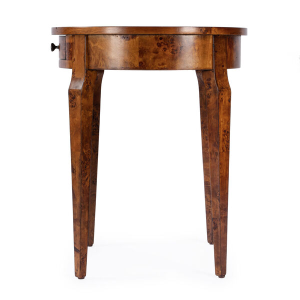 Archer Light Burl Side Table with Drawer, image 6