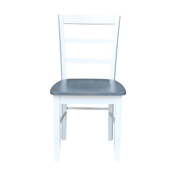 Madrid White and Heather Gray Ladderback Chair, Set of 2, image 2