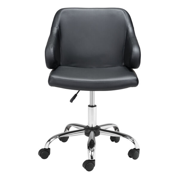 Designer Black and Silver Office Chair, image 4