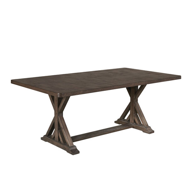 Sawmill Distressed Espresso Trestle Dining Table, image 5