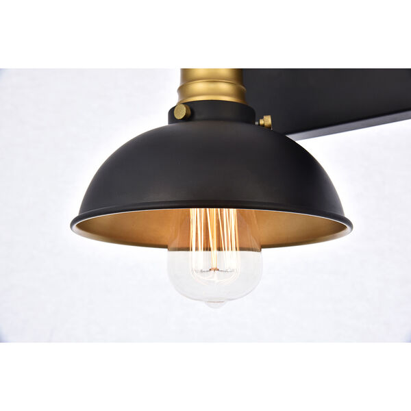 Anders Black and Brass Three-Light Wall Sconce, image 5