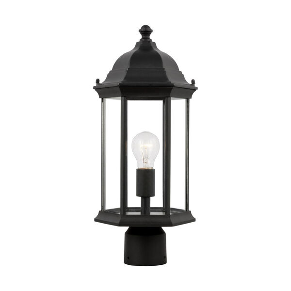 Sevier Black One-Light Outdoor Post Mount with Clear Shade, image 1