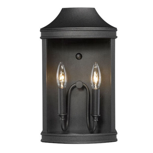 Lincoln Natural Black Two-Light Outdoor Wall Sconce with Clear Glass, image 2