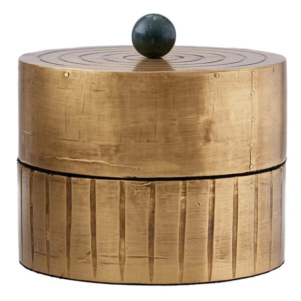 Truitt Antique Brass Clad Forest Marble Box, image 1