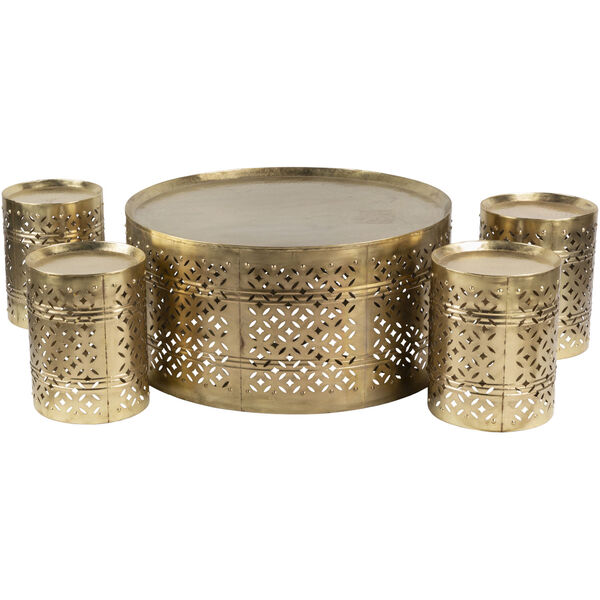 Tanishq Gold 35-Inch Accent Table, 5 Pieces, image 1