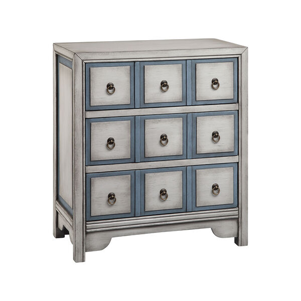 Adley Hand-Painted White and Blue Chest, image 1