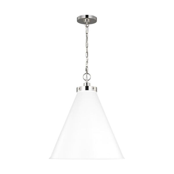 Wellfleet Matte White and Silver 20-Inch One-Light Pendant, image 2