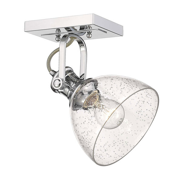 Hines Chrome One-Light Semi-Flush Mount With Seeded Glass, image 2