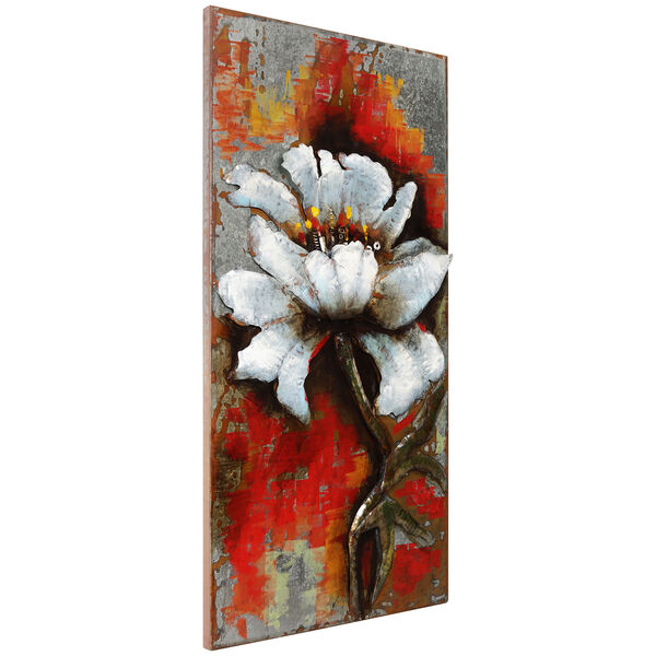 Garden Rose 1 Mixed Media Iron Hand Painted Dimensional Wall Art, image 3
