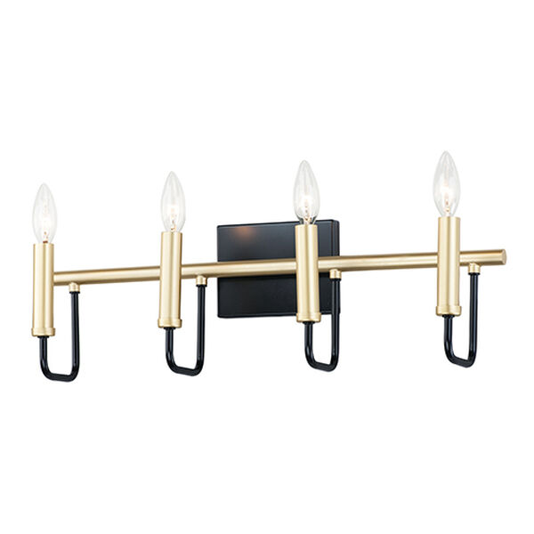 Sullivan Black and Gold Four-Light Wall Sconce, image 1