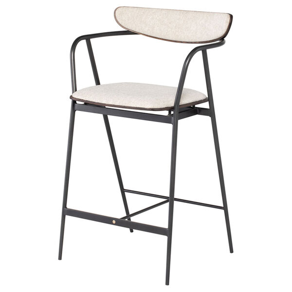 Gianni Shell White and Black Counter Stool, image 1