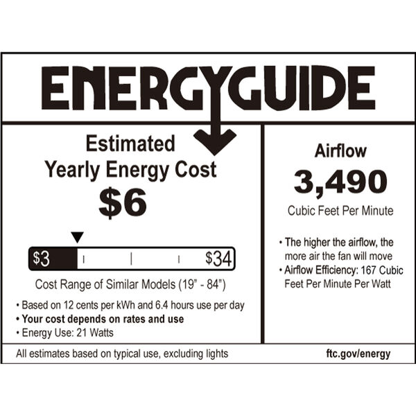 Minute Flat White 52-Inch Energy Star LED Ceiling Fan, image 2