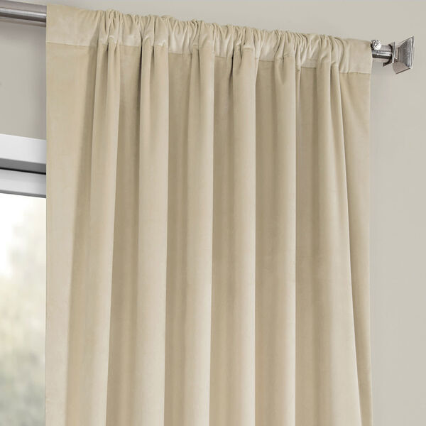 Beige Heritage Plush Velvet Single Panel Curtain 50 x 84, image 3