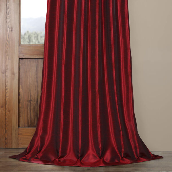 Ruby 84 x 50 In. Vintage Textured Faux Dupioni Silk Single Curtain Panel, image 5