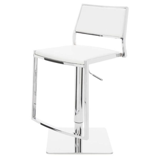 Aaron White and Silver Adjustable Stool, image 1