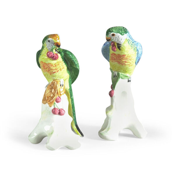 Multicolor Parrots with Cherries Figurine, image 1