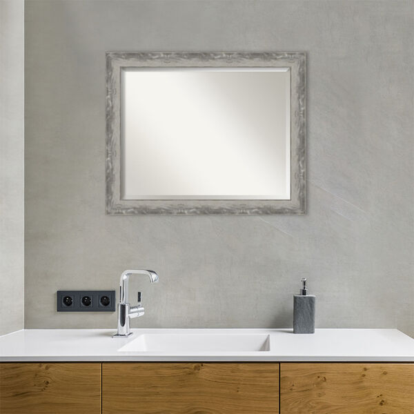 Waveline Silver 32W X 26H-Inch Bathroom Vanity Wall Mirror, image 3